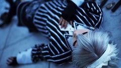 Woman weapons Knives maids gray hair touhou izayoi sakuya lying 