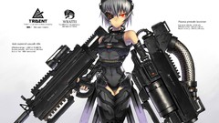 Woman weapons red eyes