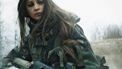 Woman weapons soldiers camouflage ak-47 magpul EO Tech