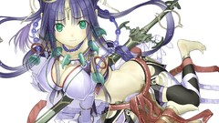 Woman weapons white background Jewelry navel gloves Ribbons 