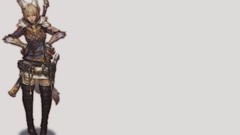 Woman weapons white background Swords pistols animal ears 