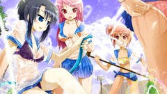 Woman wet anime girls seifuku bikini