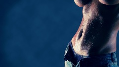 Woman wet boobs underboobs