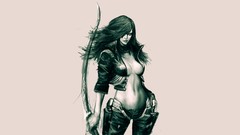 Woman wet bows artwork Simple Background rubi