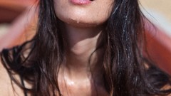 Woman wet brunettes models photo shoot nipples Michael huge 