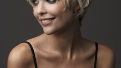 Woman wet faces blondes smiling short hair portraits Lyndall 