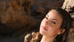 Woman wet faces green eyes brunettes lorena garcia