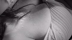 Woman wet monochrome greyscale