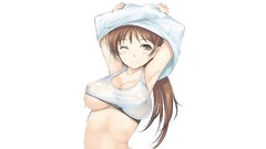 Woman wet nipples boobs