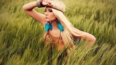 Woman wheat fields blondes