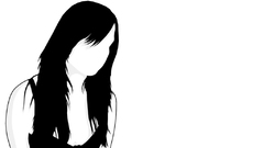 Woman white background