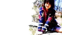 Woman white background