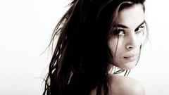 Woman white background