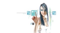 Woman white background