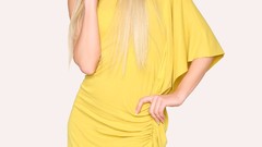 Woman white background Actress blondes yellow dress Russians 