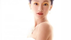 Woman white background asians