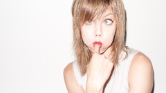 Woman white background blondes