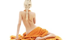 Woman white background blondes models