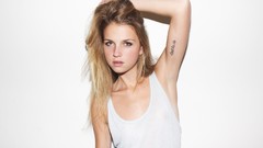 Woman white background blondes models