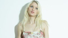 Woman white background blondes nika