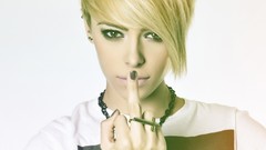 Woman white background blondes short hair Simple Background 