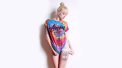 Woman white background blondes tattoos alysha nett Simple 