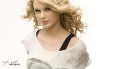 Woman white background blondes taylor swift singers curly hair 
