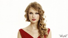 Woman white background blondes taylor swift singers curly hair 