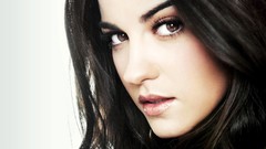 Woman white background brown eyes brunettes Maite Perroni