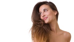 Woman white background brown eyes brunettes models lorena 