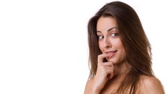 Woman white background brown eyes brunettes models lorena 