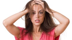 Woman white background brown eyes brunettes models lorena 