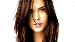Woman white background brown eyes brunettes odette annable