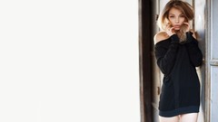 Woman white background brunettes