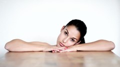 Woman white background brunettes