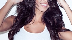 Woman white background brunettes Ashley Sky