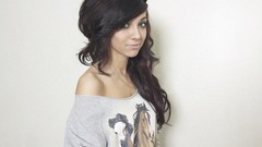 Woman white background brunettes brittany smith minimalistic 