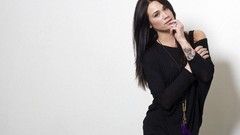 Woman white background brunettes minimalistic teen amateurs 