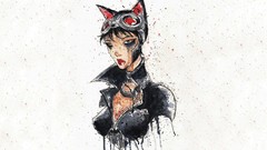 Woman white background Catwoman brunettes dc comics 