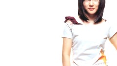 Woman white background Celebrity Actress asians bangs black 