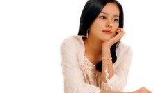 Woman white background Celebrity Actress asians black hair 