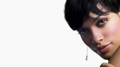 Woman white background Celebrity Actress brunettes rosario 