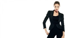 Woman white background Celebrity Angelina Jolie brunettes