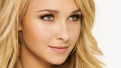 Woman white background Celebrity faces Actress hayden 