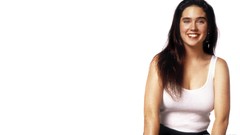 Woman white background Celebrity Jennifer Connelly Actress tank 