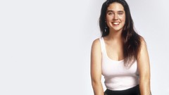 Woman white background Celebrity Jennifer Connelly Actress tank 
