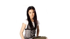 Woman white background Chinese asians long hair liu yifei