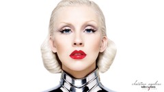 Woman white background Christina Aguilera blondes singers