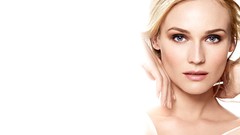 Woman white background Diane Kruger faces Actress blue eyes