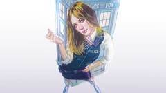 Woman white background Doctor Who tardis artwork Amy Pond